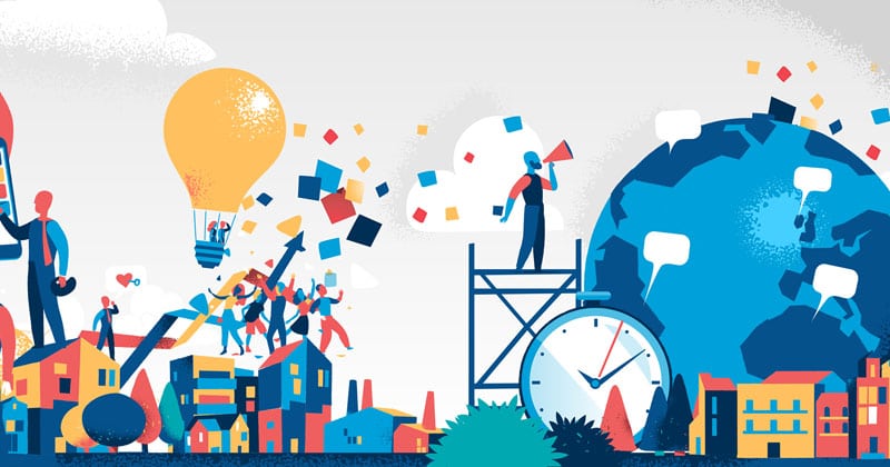 animated communications world